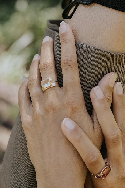 Elevate Your Outfit With Discounted Statement Jewelry Prong Set Gemstone Ring - Sunstone