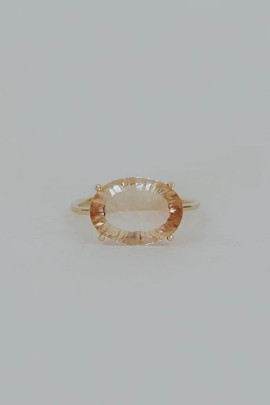 Discover Unique Jewelry With Special Limited-Time Offers Radiant Cut Gemstone Ring - Sunstone 14K