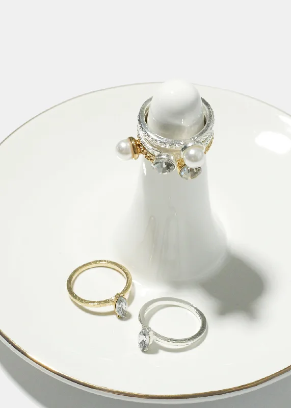 Elegant Jewelry At Unbeatable Offers – Shop Before It's Gone Pearl & Oval Rhinestone Rings