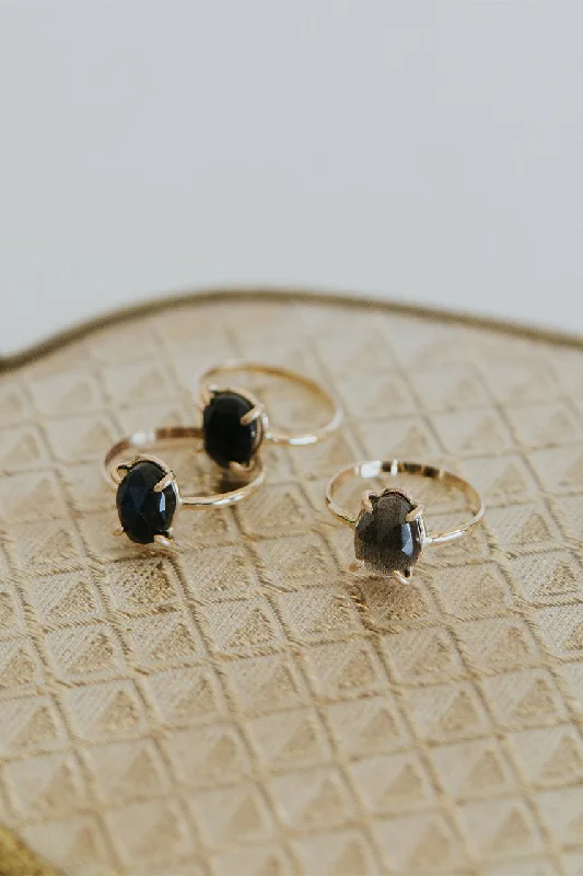 Elegant Designs, Unbeatable Discounts – Shop Jewelry Now Prong Set Gemstone Ring - Labradorite
