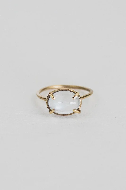 Discounted Luxury Jewelry – Shine Without The Splurge Prong Set Gemstone Ring - Moonstone 14K YG
