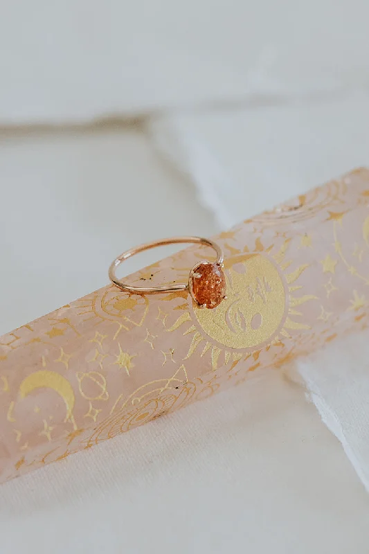 Exclusive Jewelry Offers – Shine For Less Rosy Sunstone Ring - 14k Rose Gold