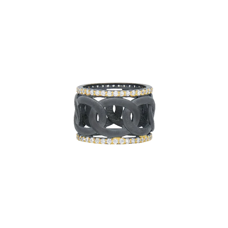 Shop Dazzling Jewelry At The Best Prices Signature Grit Chain Link Cigar Band Ring