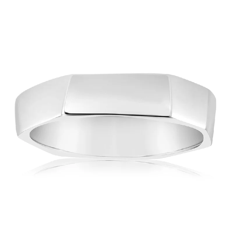 Grab Stylish Jewelry Before The Sale Ends Sterling Silver Polished 4.2mm Geometric Shape Ring