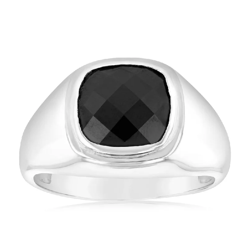 Once-A-Year Jewelry Deals – Shop Before They’Re Gone Sterling Silver Square Black Zirconia Ring