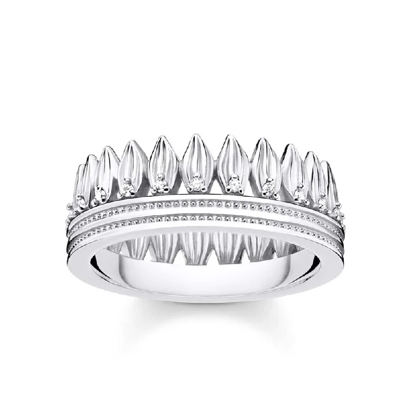 Trending Jewelry Styles Now At Limited-Time Discounts Sterling Silver Thomas Sabo Magic Garden Leaf Crown Ring