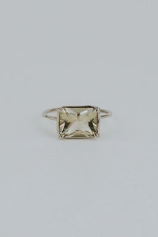 Flash Deals On Fine Jewelry – Shop Before It's Gone Emerald Cut Sunstone Ring - 14k White Gold
