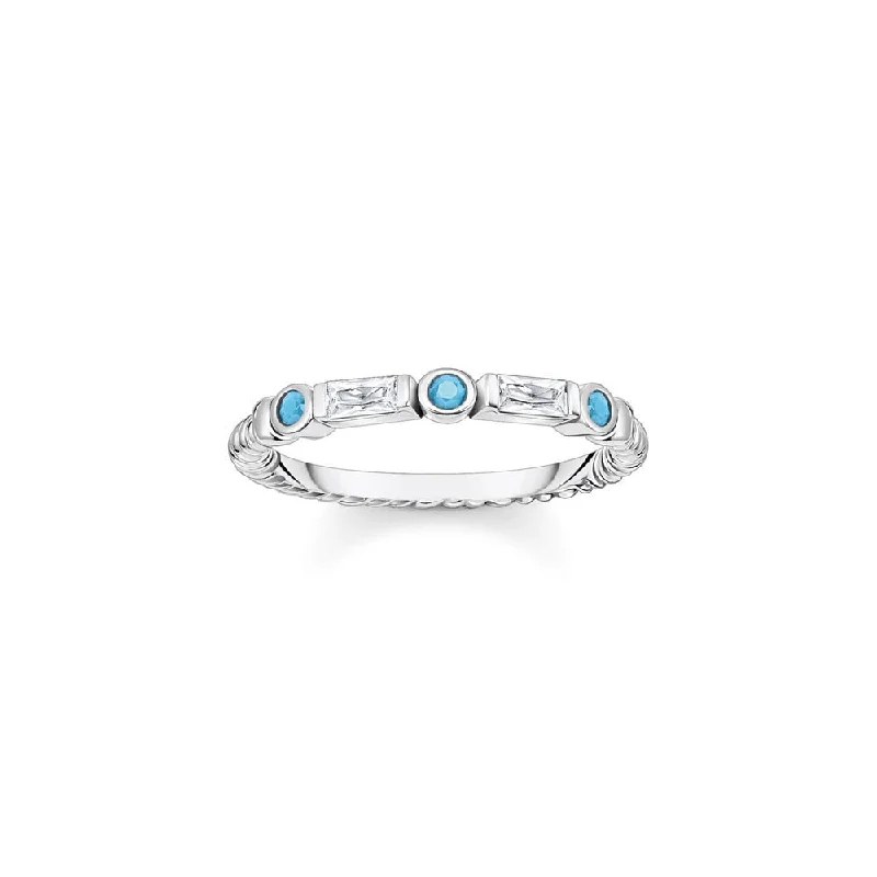 Limited-Time Offer On Premium Jewelry Collections Thomas Sabo Sterling Silver Mystic Island Turquoise Cubic Zirconia Ring