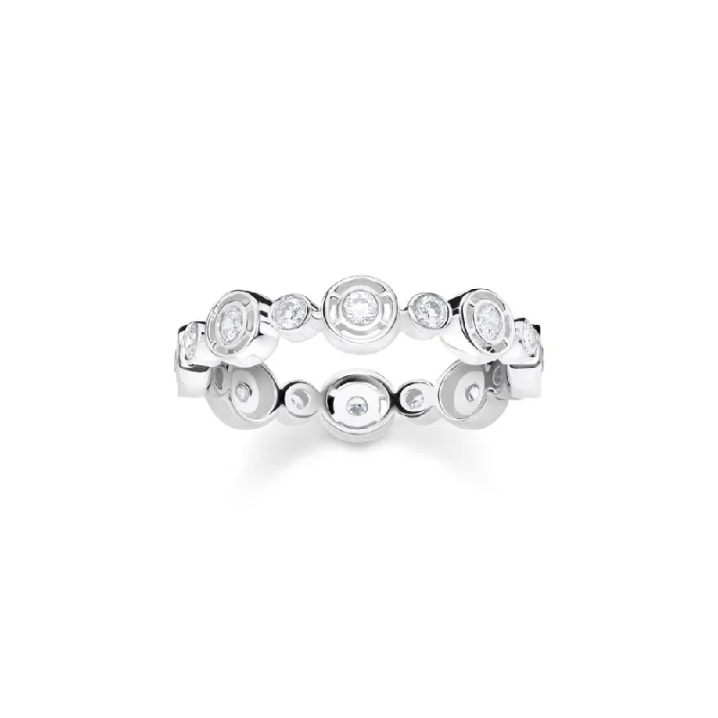 Versatile Layering Jewelry For Effortless Chic Thomas Sabo Sterling Silver Sparkling Circles Cubic Zirconia Circles Ring