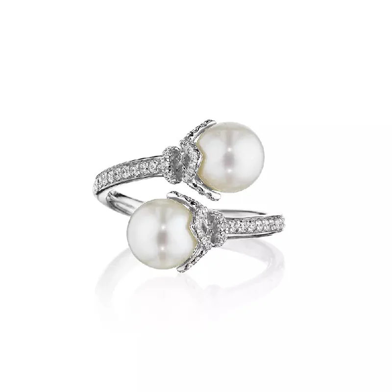 Get Ready To Sparkle – Special Jewelry Discounts Verragio 18k Petal Toi Et Moi Diamond & Pearl Ring Get Ready To Sparkle – Special Jewelry Discounts Verragio 18k Petal Toi Et Moi Diamond & Pearl Ring
