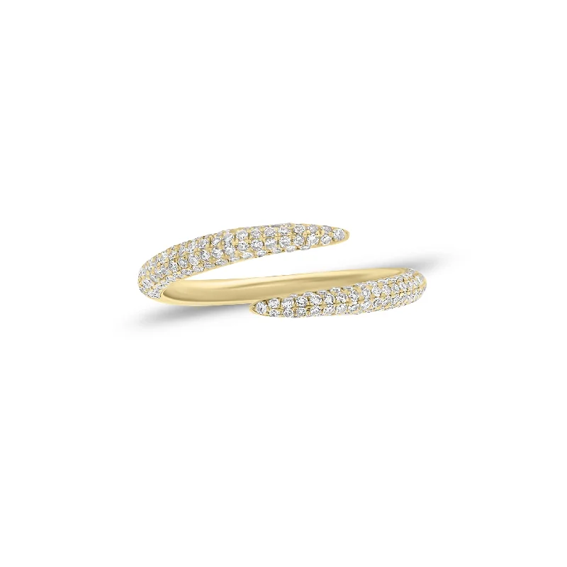 Personalized Engraved Jewelry For Meaningful Gifts Pave Diamond Claw-Style Wrap Ring Personalized Engraved Jewelry For Meaningful Gifts Pave Diamond Claw-Style Wrap Ring