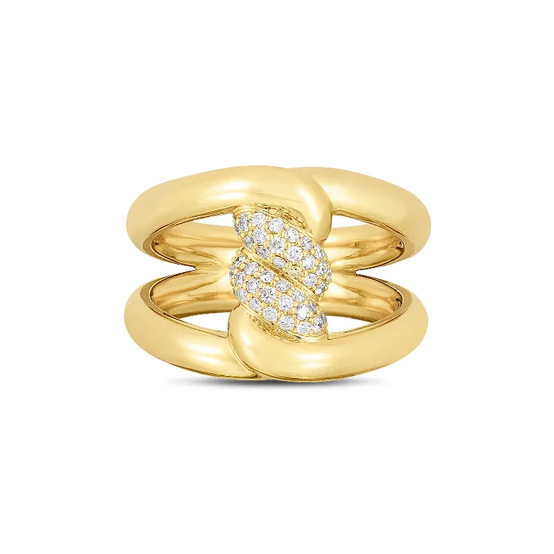 Special Deals On Handcrafted And Designer Jewelry Cialoma Knot Link Ring with Accent Diamonds Special Deals On Handcrafted And Designer Jewelry Cialoma Knot Link Ring with Accent Diamonds