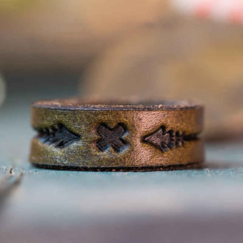 Trending Jewelry Styles Now At Limited-Time Discounts Arrows Leather Ring | Dark Olive Trending Jewelry Styles Now At Limited-Time Discounts Arrows Leather Ring | Dark Olive