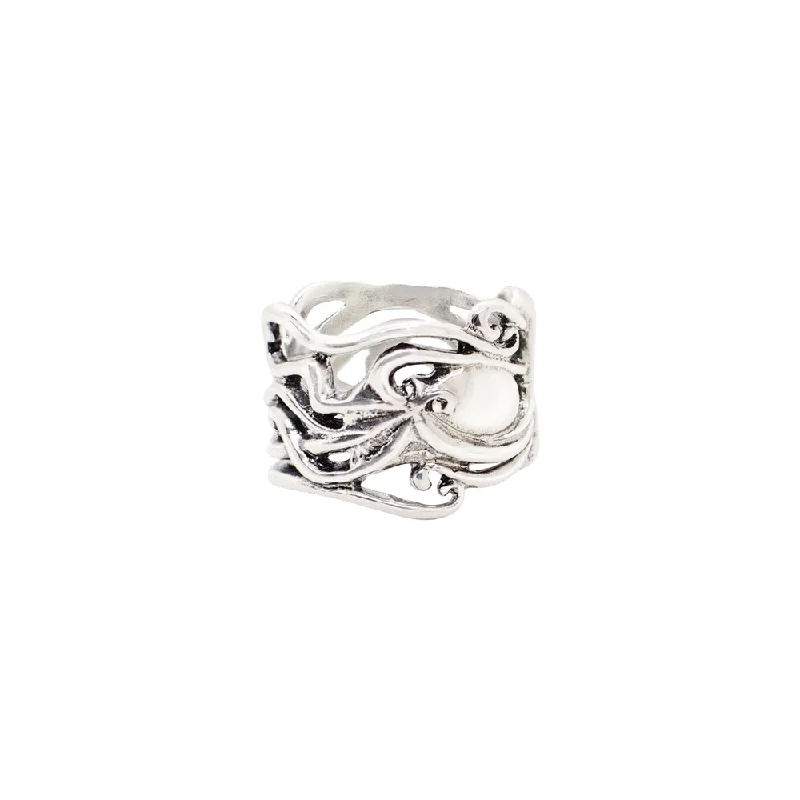 Luxury Jewelry Sale – Sparkle For Less Band of Octopus Ring in Silver