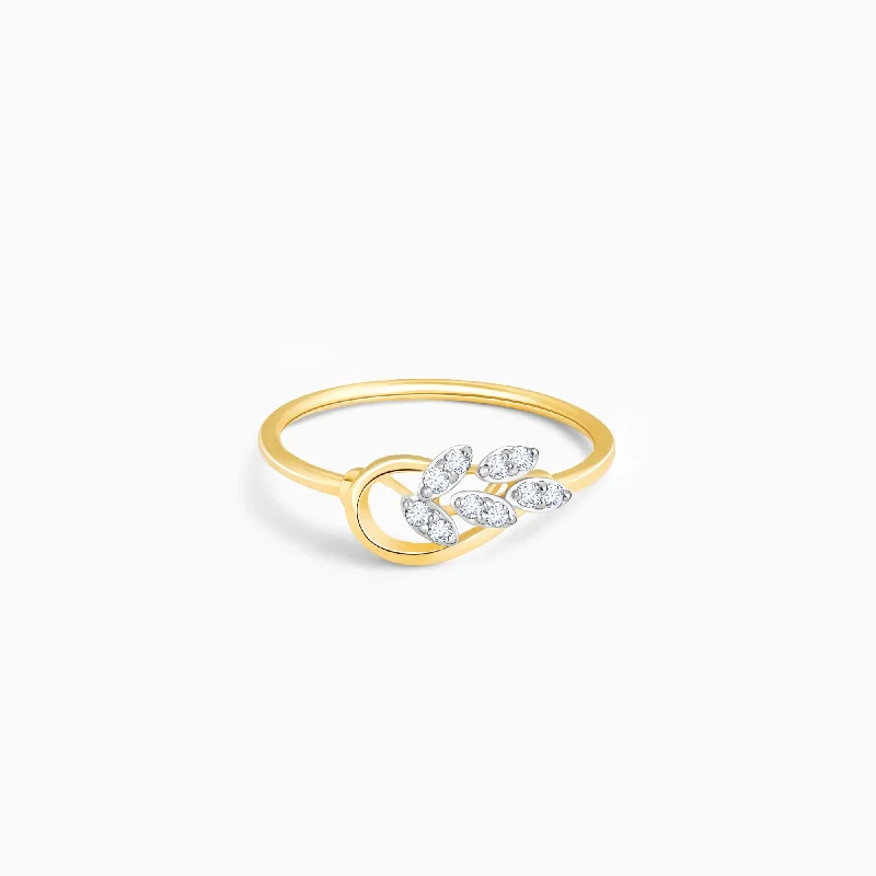 Bestselling Jewelry Now On Sale – Elevate Your Look Gold Lush Leaves Diamond Ring