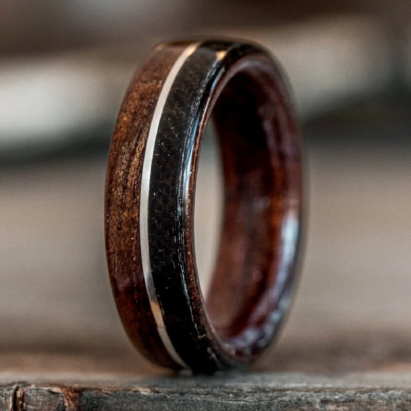 Limited-Stock Jewelry Sale – Once It's Gone, It's Gone (In-Stock) The World War | Rifle Stock Wood Wedding Band with WWI Uniform & Sterling Silver Inlay - Size 4.75 | 6mm Wide Limited-Stock Jewelry Sale – Once It's Gone, It's Gone (In-Stock) The World War | Rifle Stock Wood Wedding Band with WWI Uniform & Sterling Silver Inlay - Size 4.75 | 6mm Wide