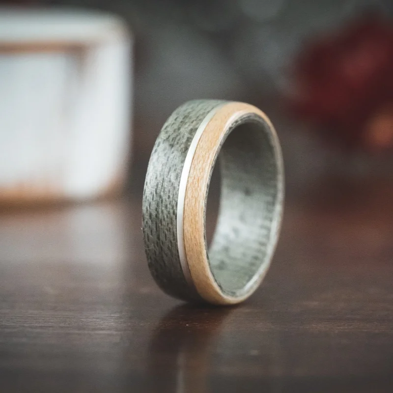 Stunning Jewelry At Even More Stunning Prices (In-Stock) Weathered Maple Wooden Ring, Offset Sterling Silver & Natural Maple Edge - Size 10 | 8mm Wide Stunning Jewelry At Even More Stunning Prices (In-Stock) Weathered Maple Wooden Ring, Offset Sterling Silver & Natural Maple Edge - Size 10 | 8mm Wide