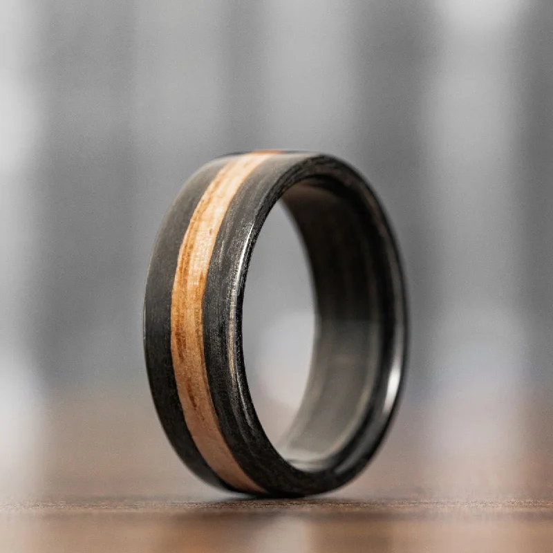 Trendy Minimalist Jewelry For Everyday Wear (In-Stock) The Whiskey Double - Weathered Whiskey Barrel Wedding Band with Natural Whiskey Barrel Inlay - Size 10.25 | 8mm Wide Trendy Minimalist Jewelry For Everyday Wear (In-Stock) The Whiskey Double - Weathered Whiskey Barrel Wedding Band with Natural Whiskey Barrel Inlay - Size 10.25 | 8mm Wide