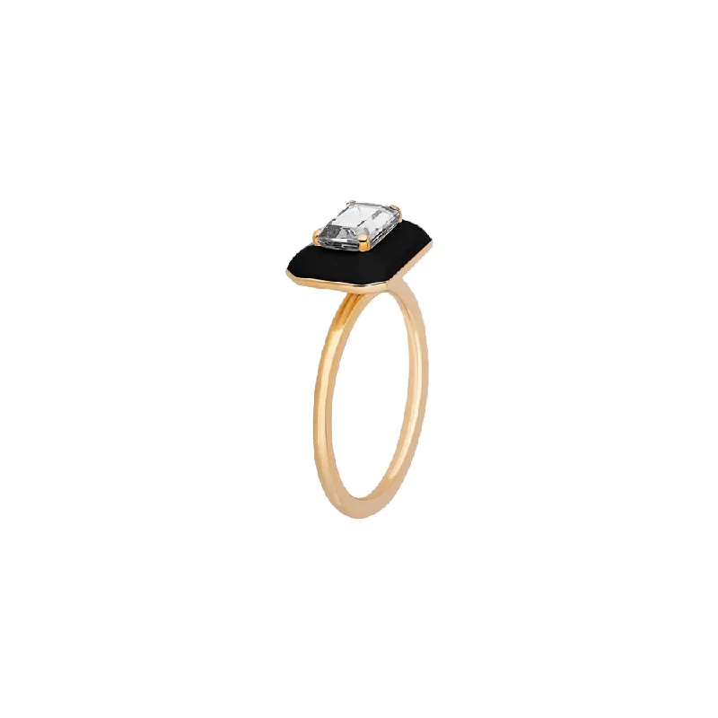 Trending Jewelry Now Available At Exclusive Prices Rock Crystal and Black Enamel Ring Trending Jewelry Now Available At Exclusive Prices Rock Crystal and Black Enamel Ring