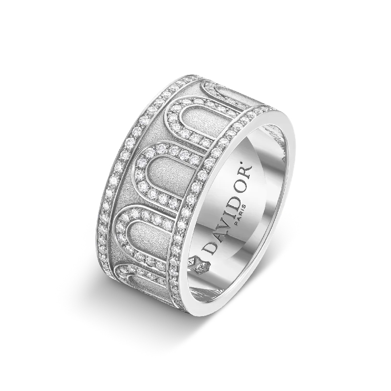 Get The Sparkle You Love At Prices You Adore L'Arc de DAVIDOR Ring GM, 18k White Gold with Satin Finish and Palais Diamonds Get The Sparkle You Love At Prices You Adore L'Arc de DAVIDOR Ring GM, 18k White Gold with Satin Finish and Palais Diamonds