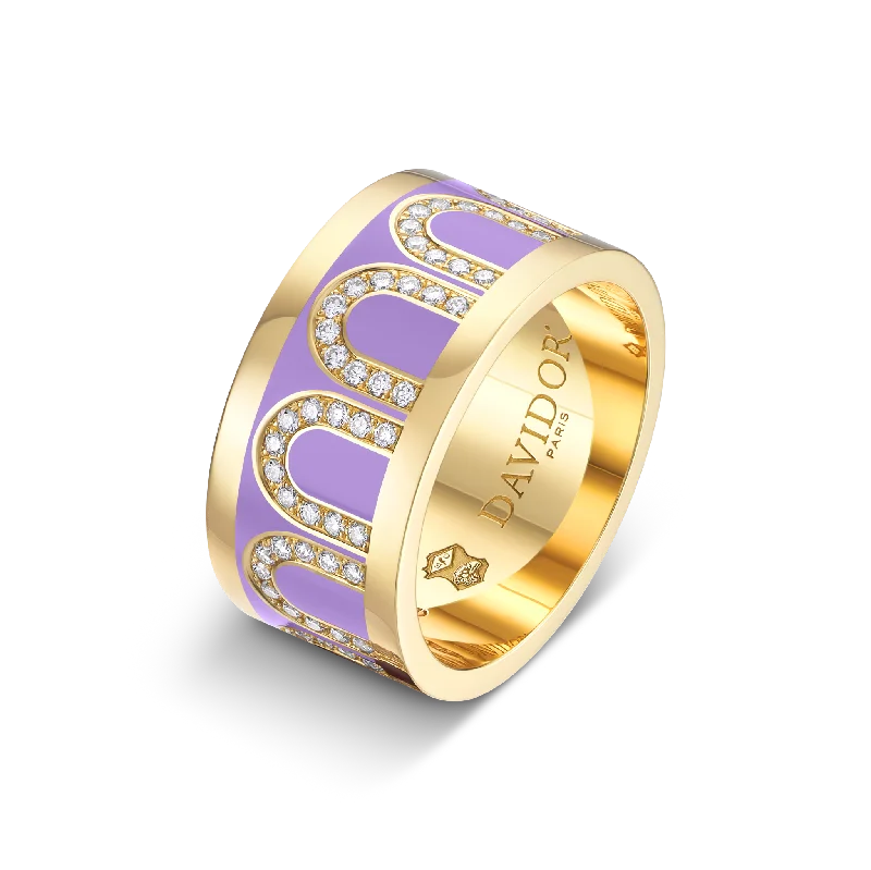 Limited-Time Jewelry Discounts – Shine Without The Splurge L'Arc de DAVIDOR Ring GM, 18k Yellow Gold with Lavande Lacquered Ceramic and Arcade Diamonds Limited-Time Jewelry Discounts – Shine Without The Splurge L'Arc de DAVIDOR Ring GM, 18k Yellow Gold with Lavande Lacquered Ceramic and Arcade Diamonds