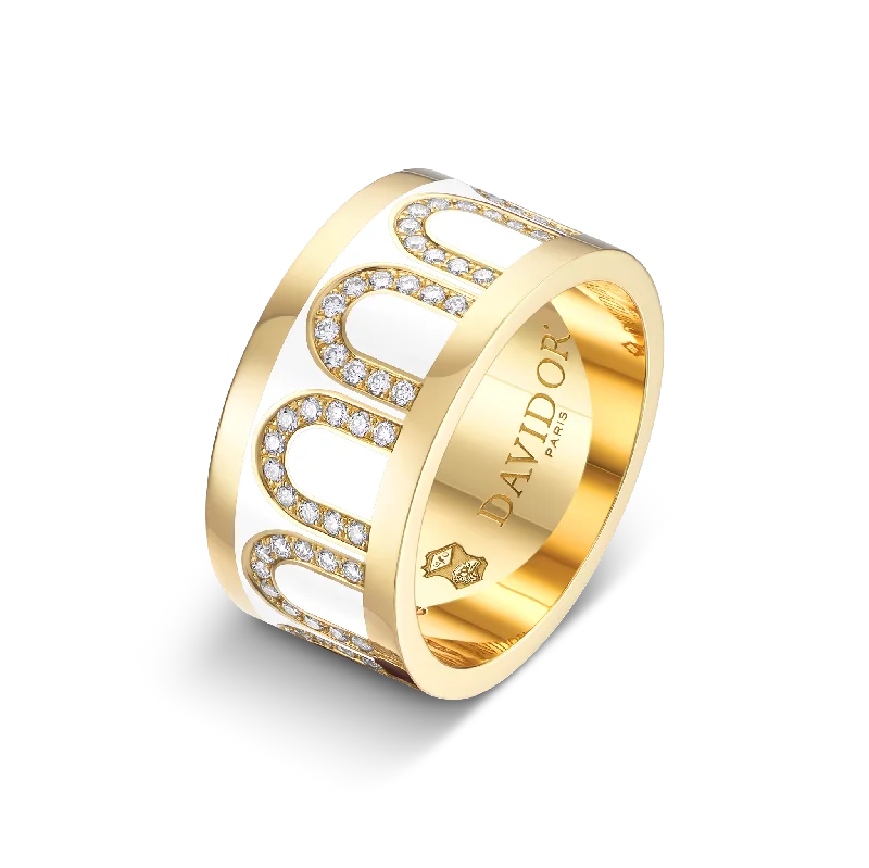 Affordable Elegance – Special Jewelry Sale Now Live L'Arc de DAVIDOR Ring GM, 18k Yellow Gold with Neige Lacquered Ceramic and Arcade Diamonds Affordable Elegance – Special Jewelry Sale Now Live L'Arc de DAVIDOR Ring GM, 18k Yellow Gold with Neige Lacquered Ceramic and Arcade Diamonds