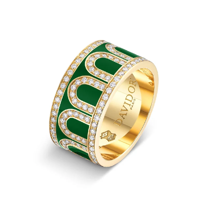 Must-Have Jewelry At Unbelievable Discounts L'Arc de DAVIDOR Ring GM, 18k Yellow Gold with Palais Royal Lacquered Ceramic and Palais Diamonds Must-Have Jewelry At Unbelievable Discounts L'Arc de DAVIDOR Ring GM, 18k Yellow Gold with Palais Royal Lacquered Ceramic and Palais Diamonds