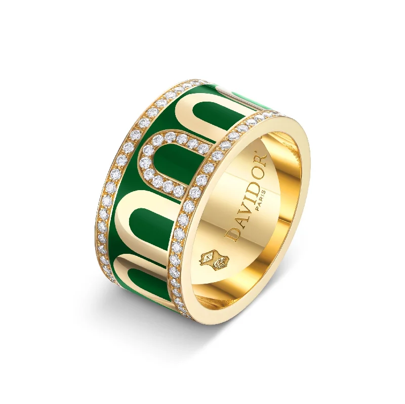 Luxury Jewelry Now At Special Promotional Rates L'Arc de DAVIDOR Ring GM, 18k Yellow Gold with Palais Royal Lacquered Ceramic and Porta Diamonds Luxury Jewelry Now At Special Promotional Rates L'Arc de DAVIDOR Ring GM, 18k Yellow Gold with Palais Royal Lacquered Ceramic and Porta Diamonds