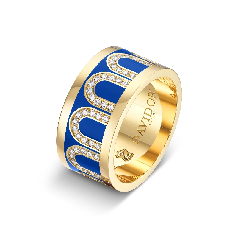 Handcrafted Beauty At Affordable Prices L'Arc de DAVIDOR Ring GM, 18k Yellow Gold with Riviera Lacquered Ceramic and Arcade Diamonds Handcrafted Beauty At Affordable Prices L'Arc de DAVIDOR Ring GM, 18k Yellow Gold with Riviera Lacquered Ceramic and Arcade Diamonds