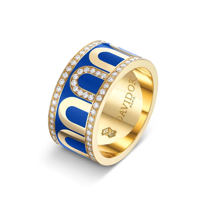 Waterproof Stainless Steel Jewelry For Lasting Beauty L'Arc de DAVIDOR Ring GM, 18k Yellow Gold with Riviera Lacquered Ceramic and Porta Diamonds Waterproof Stainless Steel Jewelry For Lasting Beauty L'Arc de DAVIDOR Ring GM, 18k Yellow Gold with Riviera Lacquered Ceramic and Porta Diamonds