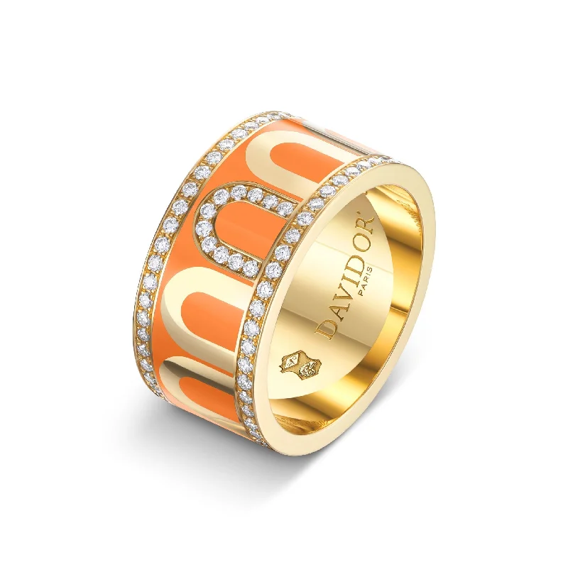 Special Offers On Handcrafted And Designer Jewelry L'Arc de DAVIDOR Ring GM, 18k Yellow Gold with Zeste Lacquered Ceramic and Porta Diamonds Special Offers On Handcrafted And Designer Jewelry L'Arc de DAVIDOR Ring GM, 18k Yellow Gold with Zeste Lacquered Ceramic and Porta Diamonds
