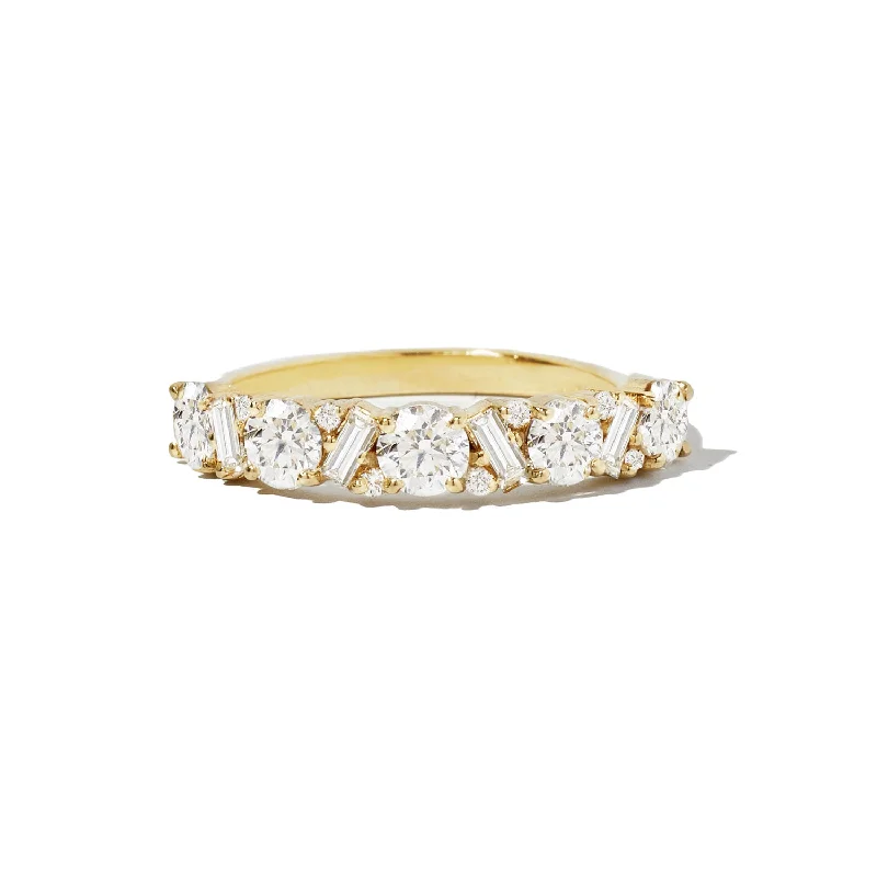 Versatile Layering Jewelry For Effortless Chic Luxe Diamond Mosaic Confetti Band