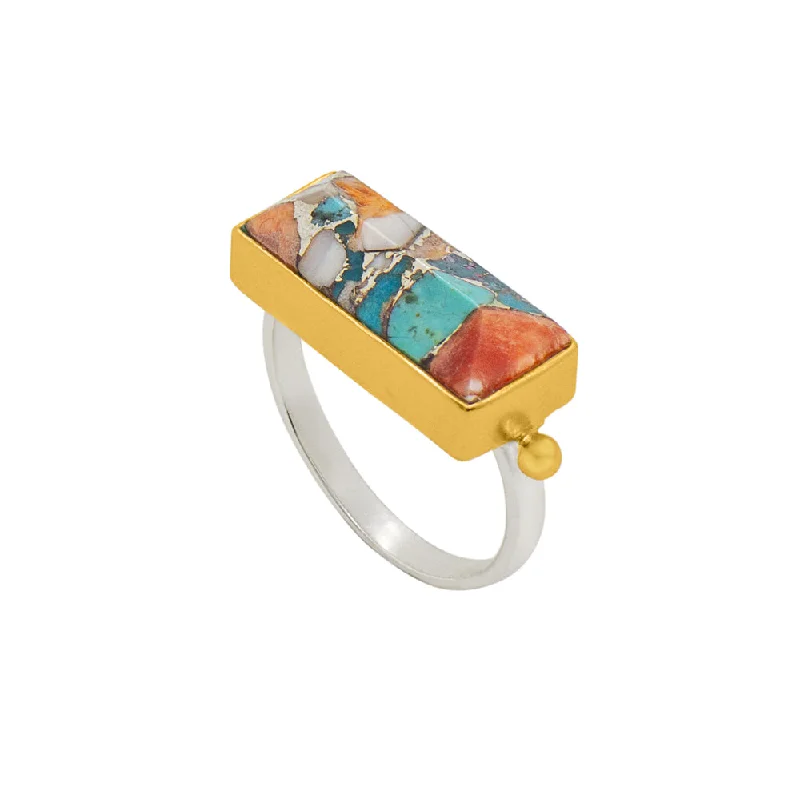 Shine Without Limits – Jewelry Sale Happening Now Mosaic Rooftop Ring in Spiny Oyster Turquoise Shine Without Limits – Jewelry Sale Happening Now Mosaic Rooftop Ring in Spiny Oyster Turquoise