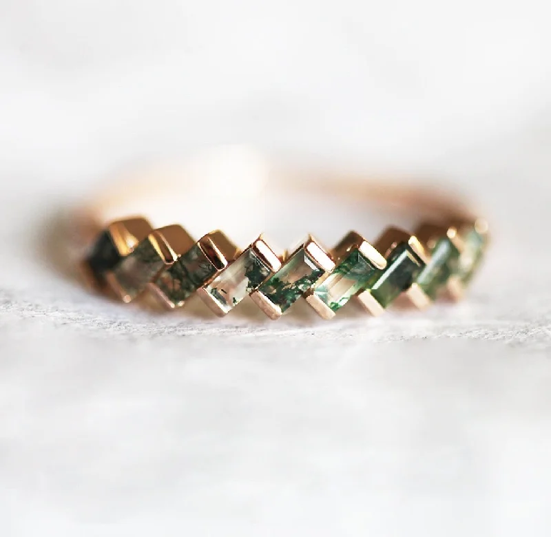 Stunning Jewelry Pieces At The Lowest Prices Ever Iris Baguette Moss Agate Band