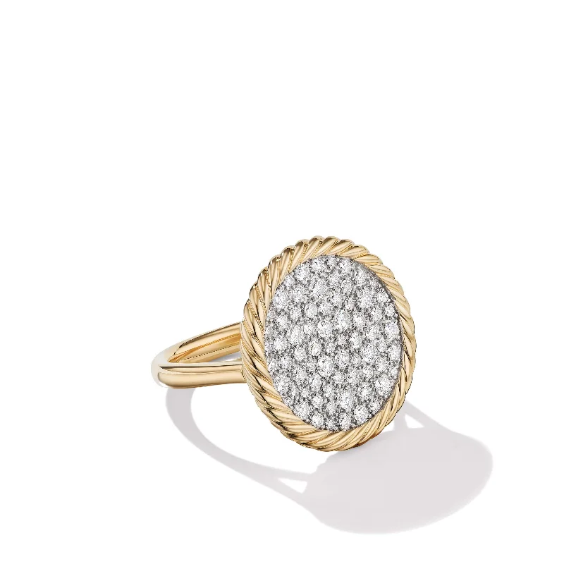 Luxury Jewelry At Unbeatable Discounts DY Elements Ring in 18K Yellow Gold with Pave Diamonds Luxury Jewelry At Unbeatable Discounts DY Elements Ring in 18K Yellow Gold with Pave Diamonds