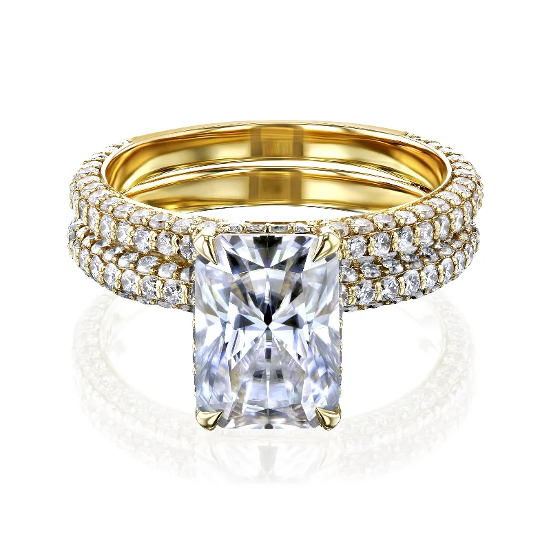 Modern Statement Jewelry For Bold Styling Raya Diamond-Coated Bridal Set