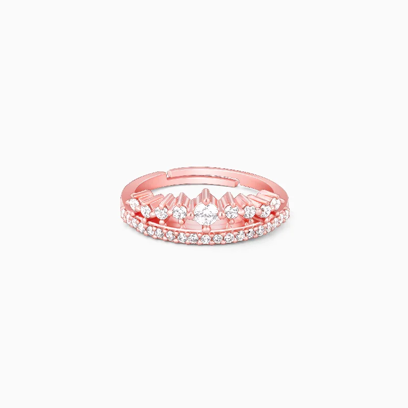 Affordable Glamour – Premium Jewelry For Less Rose Gold Queen's Crown Ring