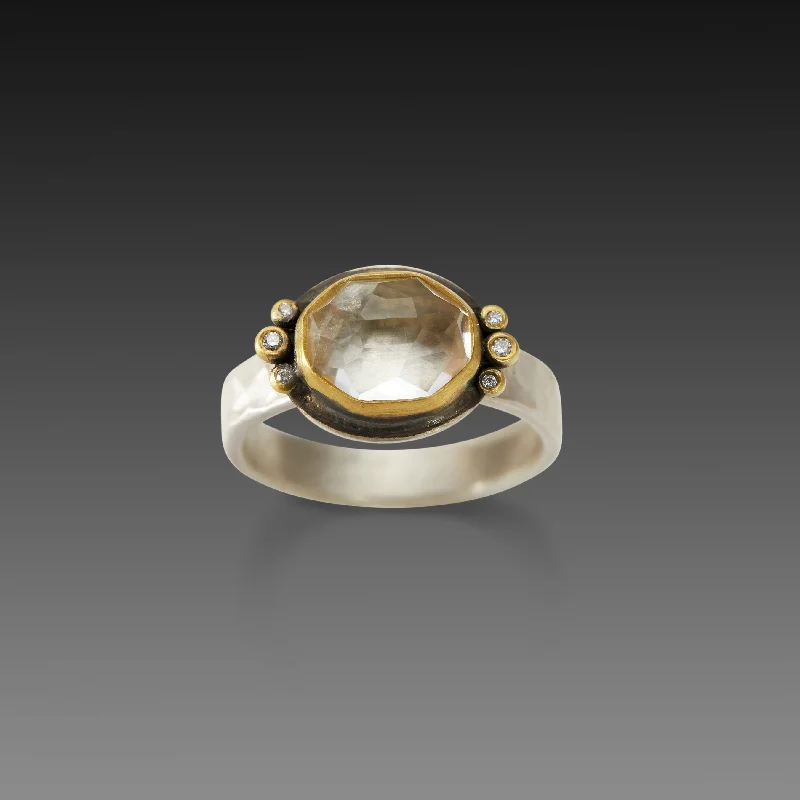 Limited-Time Jewelry Sale – Elegant Styles At Less Rosecut Oval White Topaz Ring