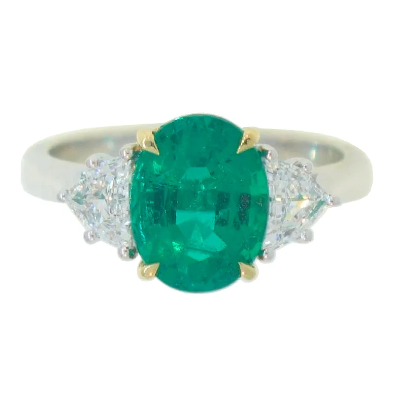 Shop Handcrafted Jewelry At Special Promotional Rates Emerald & Diamond 3-Stone Ring Shop Handcrafted Jewelry At Special Promotional Rates Emerald & Diamond 3-Stone Ring