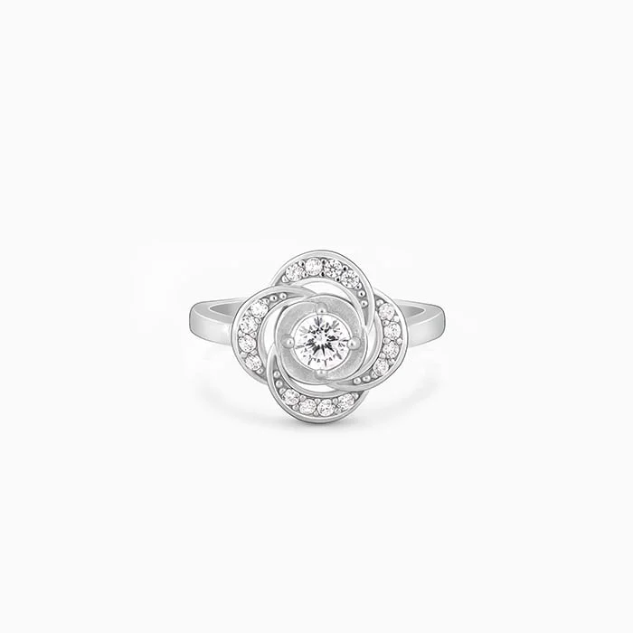 Romantic Heart-Shaped Jewelry For Special Gifts Silver Spire of Shine Ring