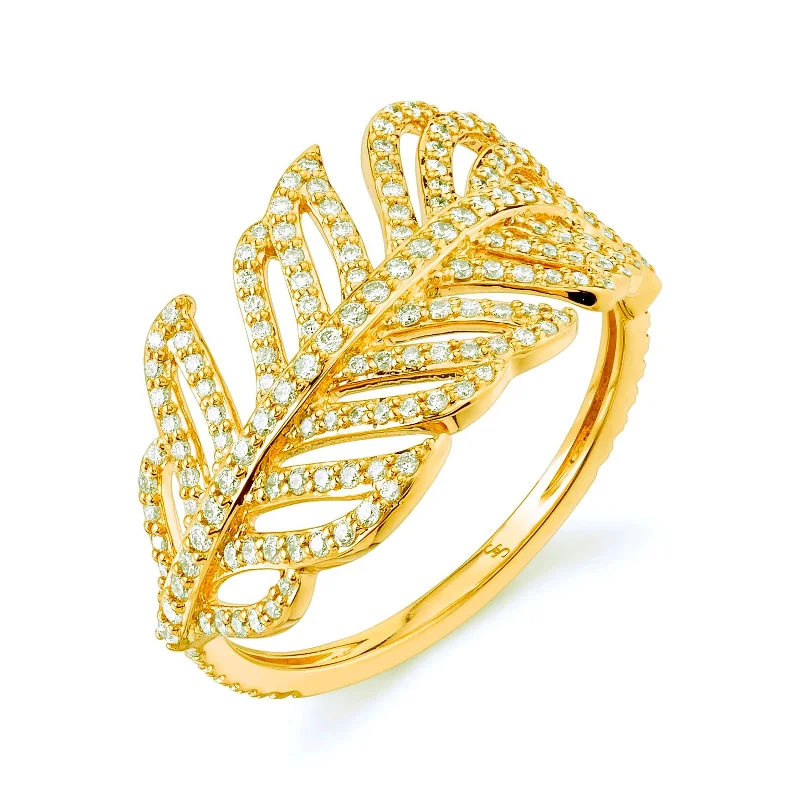 Make Your Outfit Shine With Discounted Jewelry Diamond Feather Wrap Ring