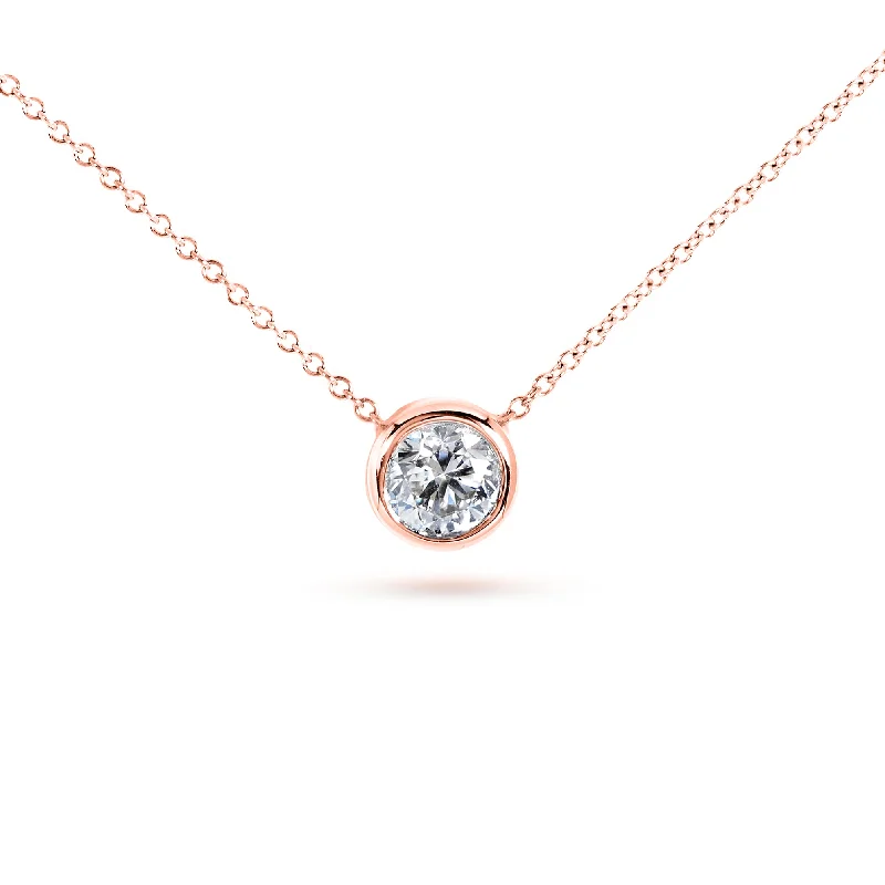 Unique Jewelry Designs Now At Discounted Rates 1/2ct Moissanite Soldered Bezel - Rose Gold
