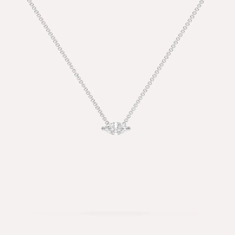 Dainty Floral Jewelry For Feminine Elegance 1/4 carat Marquise Floating Diamond Necklace Dainty Floral Jewelry For Feminine Elegance 1/4 carat Marquise Floating Diamond Necklace