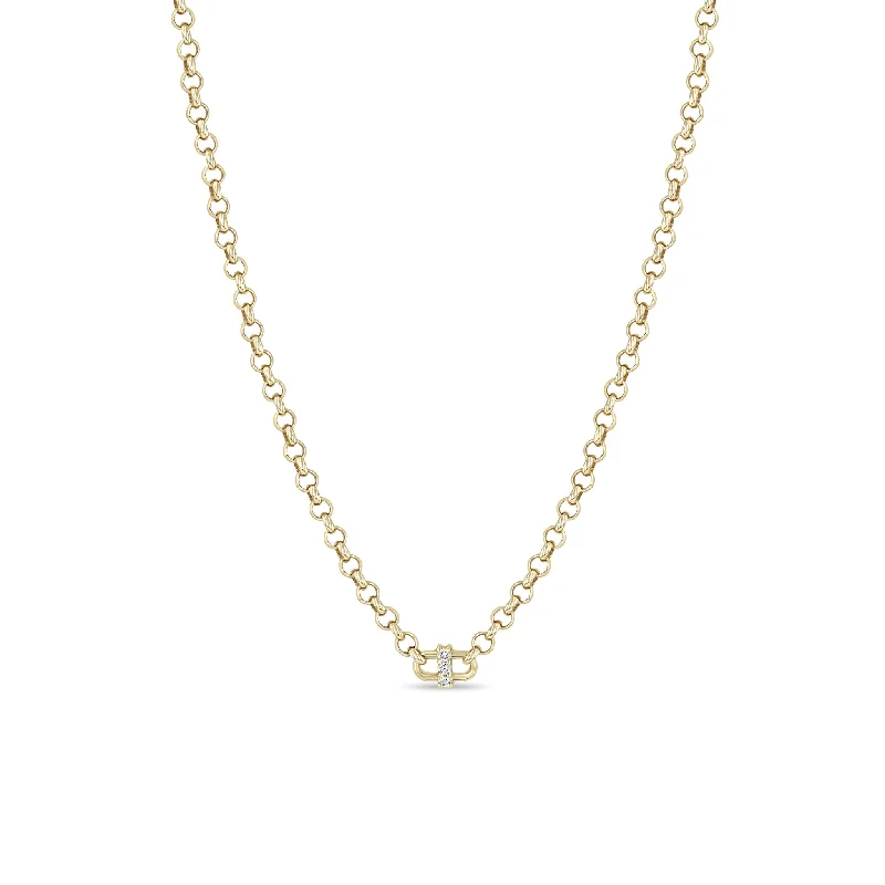 Get Ready To Sparkle – Special Jewelry Discounts 14k 3 Prong Diamond Open Link Medium Rolo Chain Necklace