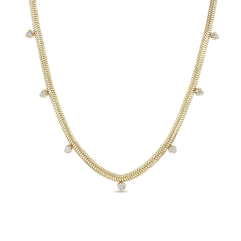 Luxury Jewelry At Unbeatable Discounts 14k 7 Mixed Prong Diamond Snake Chain Necklace