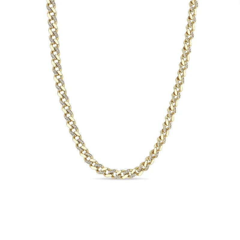 Fine Jewelry, Limited-Time Offers Available 14k Gold & Alternating Pavé Diamond Medium Curb Chain Necklace