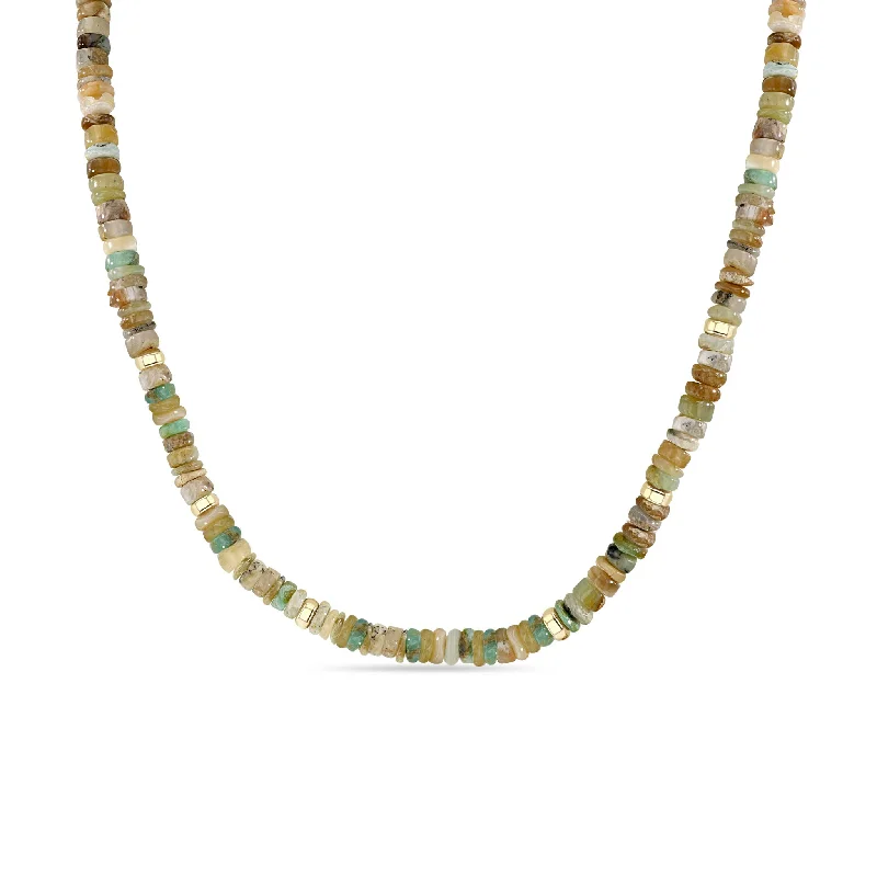 Timeless Jewelry At Special Discount Rates 14k Mixed Neutral Gemstone Rondelle Bead Necklace
