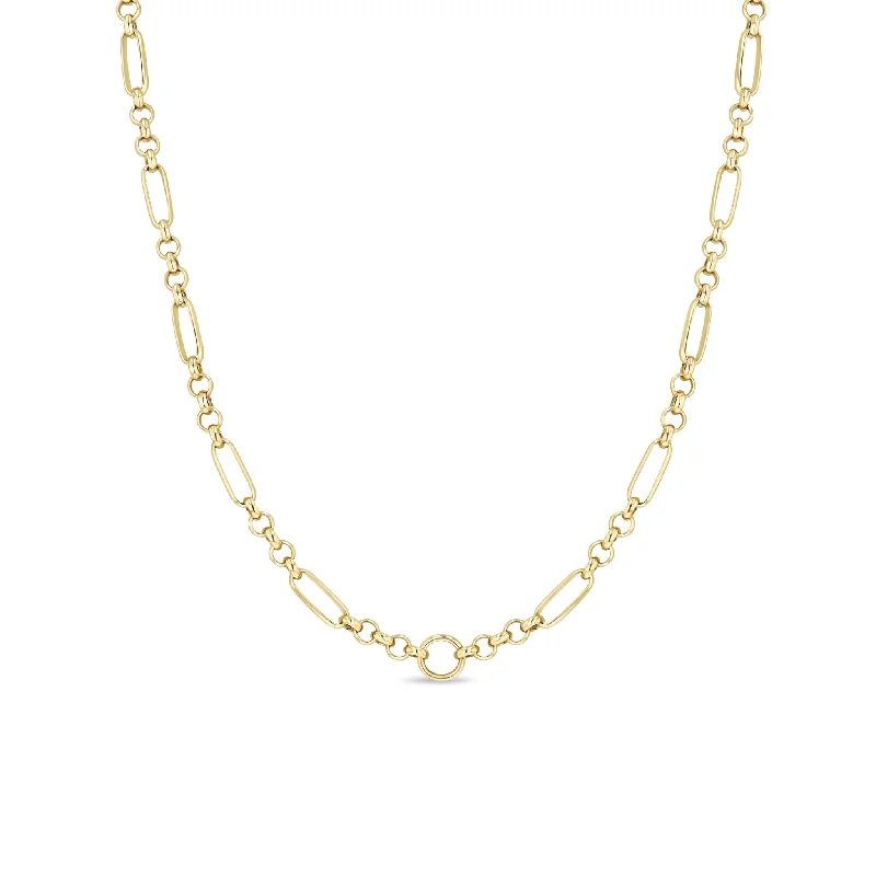 Discover Unique Jewelry With Special Limited-Time Offers 14k Gold Circle Medium Paperclip Rolo Chain Necklace
