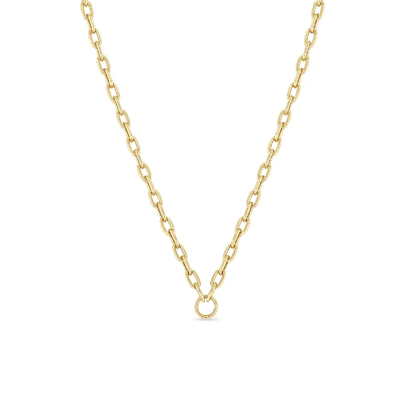 Versatile Layering Jewelry For Effortless Chic 14k Gold Circle Medium Square Oval Chain Necklace