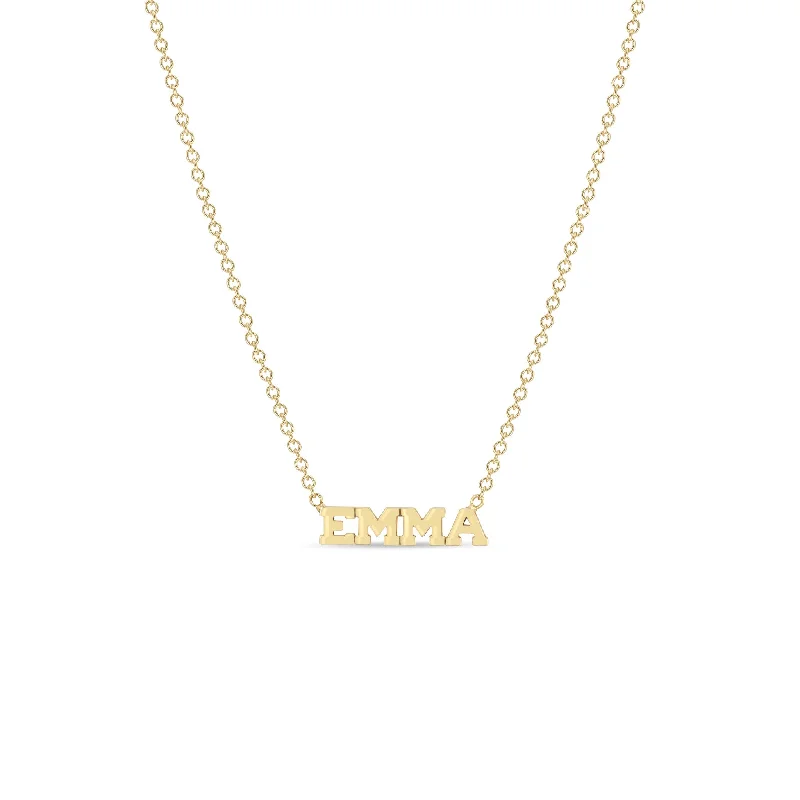 Bohemian-Inspired Jewelry For Free-Spirited Fashion 14k Gold Custom Itty Bitty Letters Necklace